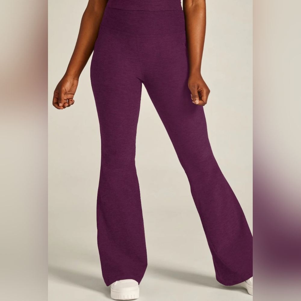 COPY - Beyond Yoga Spcedye All Day flare high waisted pant, blackberry heather